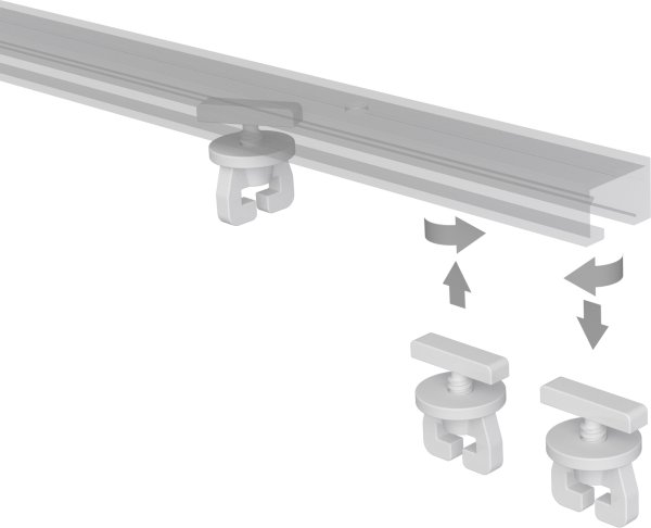 Gardinen-Feststeller / Gardinenstopper für Innenlaufstangen / Gardinenschienen (2 Stück)