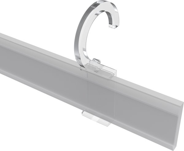 Paneelclipse mit Aufstecköse 16-20 mm Ø Kunststoff Transparent für Paneelwagen Easysclip (2 Stück)