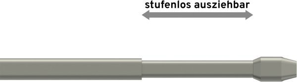 Vitragestangen Metall / Kunststoff Geno Silbergrau (2 Stück) ausziehbar