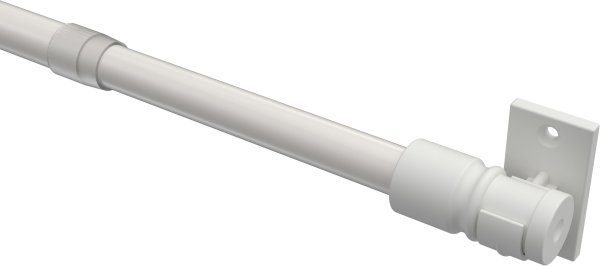 Caféhausstange Metall / Kunststoff 12/10 mm Ø Sora Weiß ausziehbar