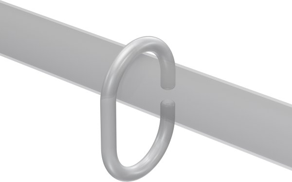 Duschvorhangringe (Duschringe) Transparent Typ C-Form, offen für Duschvorhangstangen