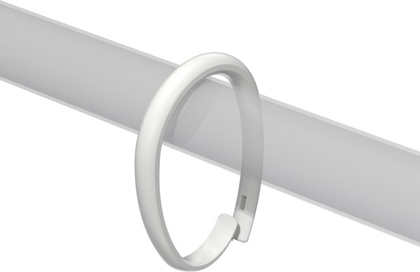 Duschvorhangringe (Duschringe) Weiß Typ Oval, verschließbar für Duschvorhangstangen