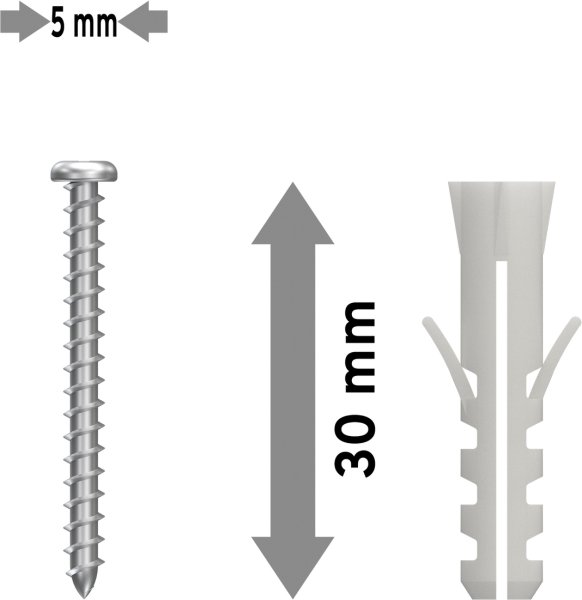 Schrauben / Dübel für Gardinenschienen PRIMAX 1-läufig (10 Stück)
