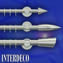 Gardinenstangen in Edelstahl-Optik in vielfältigen Formen.