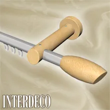 Moderne Formen auch bei Innenlaufstangen aus Aluminium und Holz.