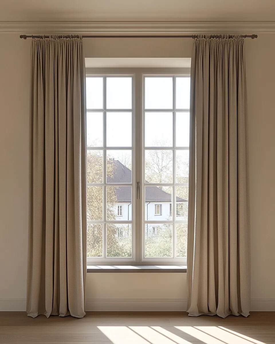 Seitlicher Überstand einer Gardinenstange am Fenster