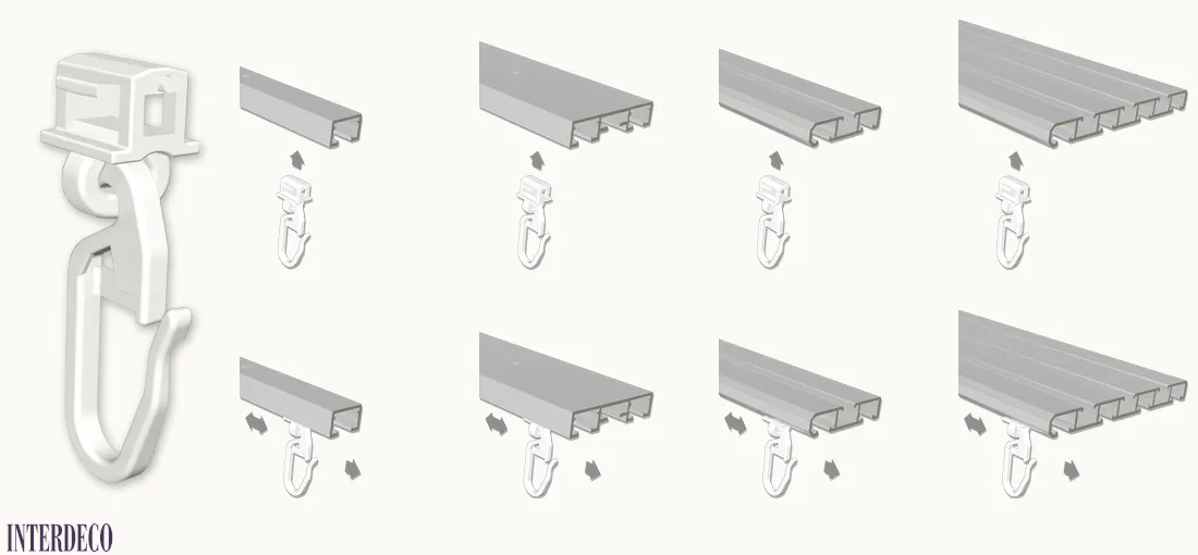 Klick-Gleiter für Gardinenschienen