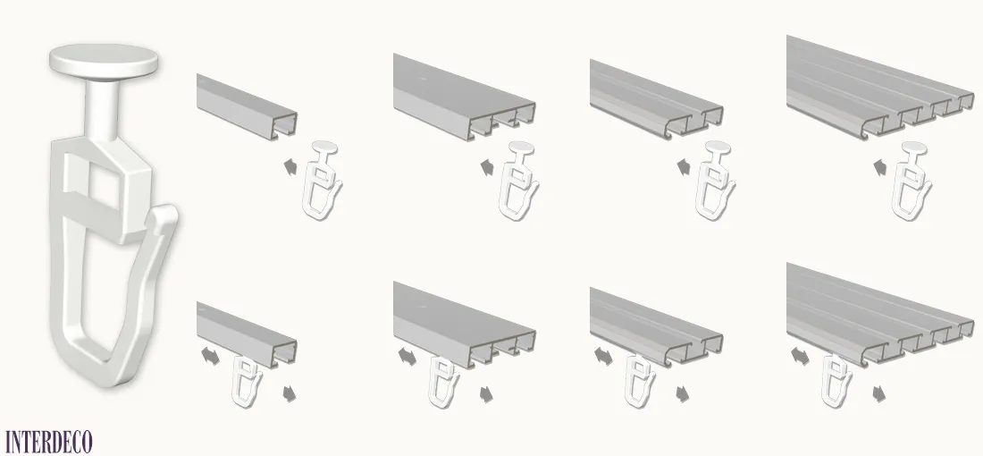 Rundkopfgleiter für Gardinenschienen