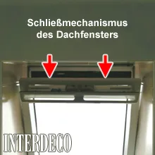 Schließmechanismus eines Dachfensters