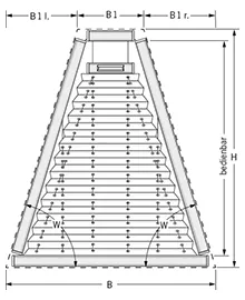 Plissee VS 7 Trapez mit Bediengriff für trapezförmige Fenster