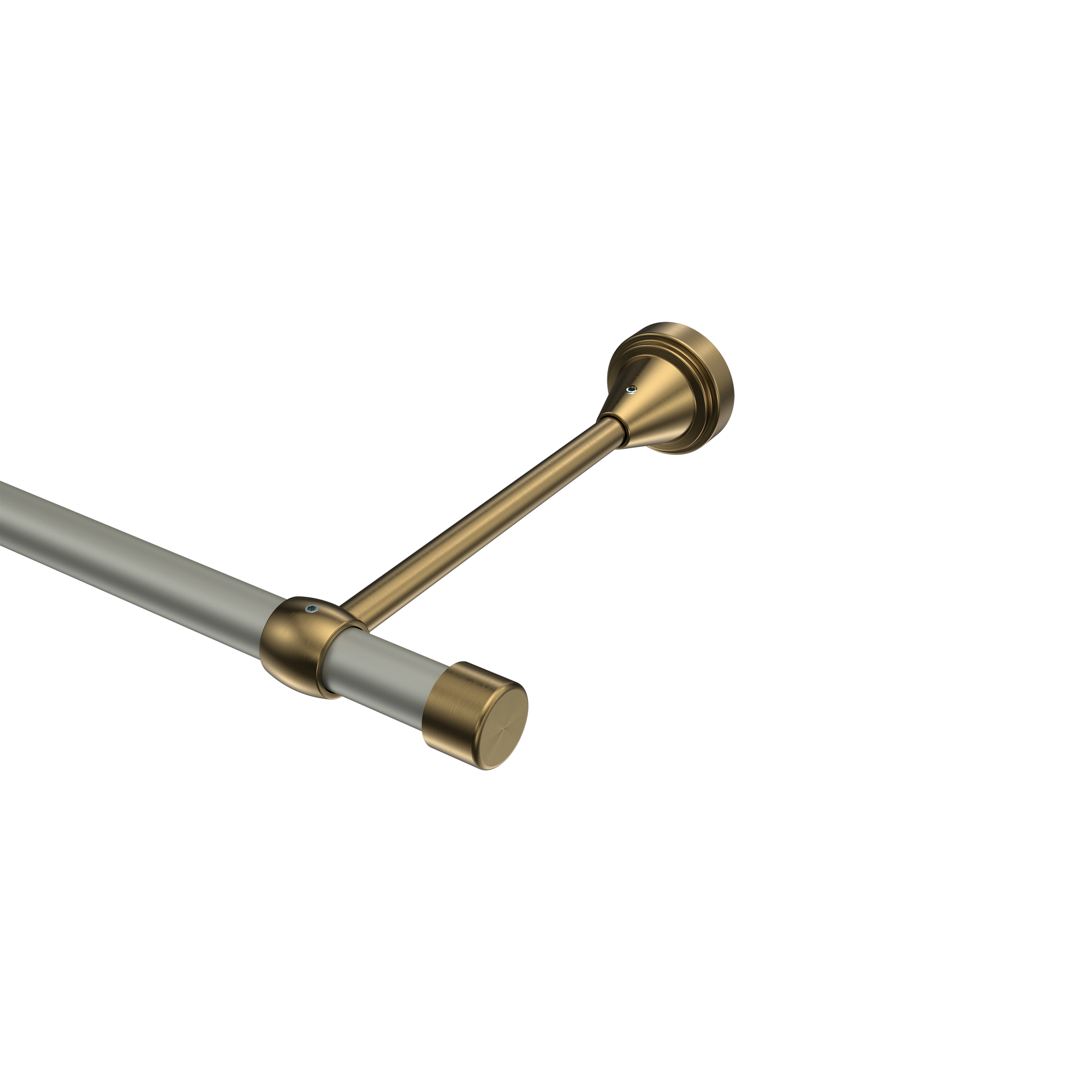 Vorhangstange Chrom matt / Messing Antik, Metall 16 mm Ø Primus Lucan