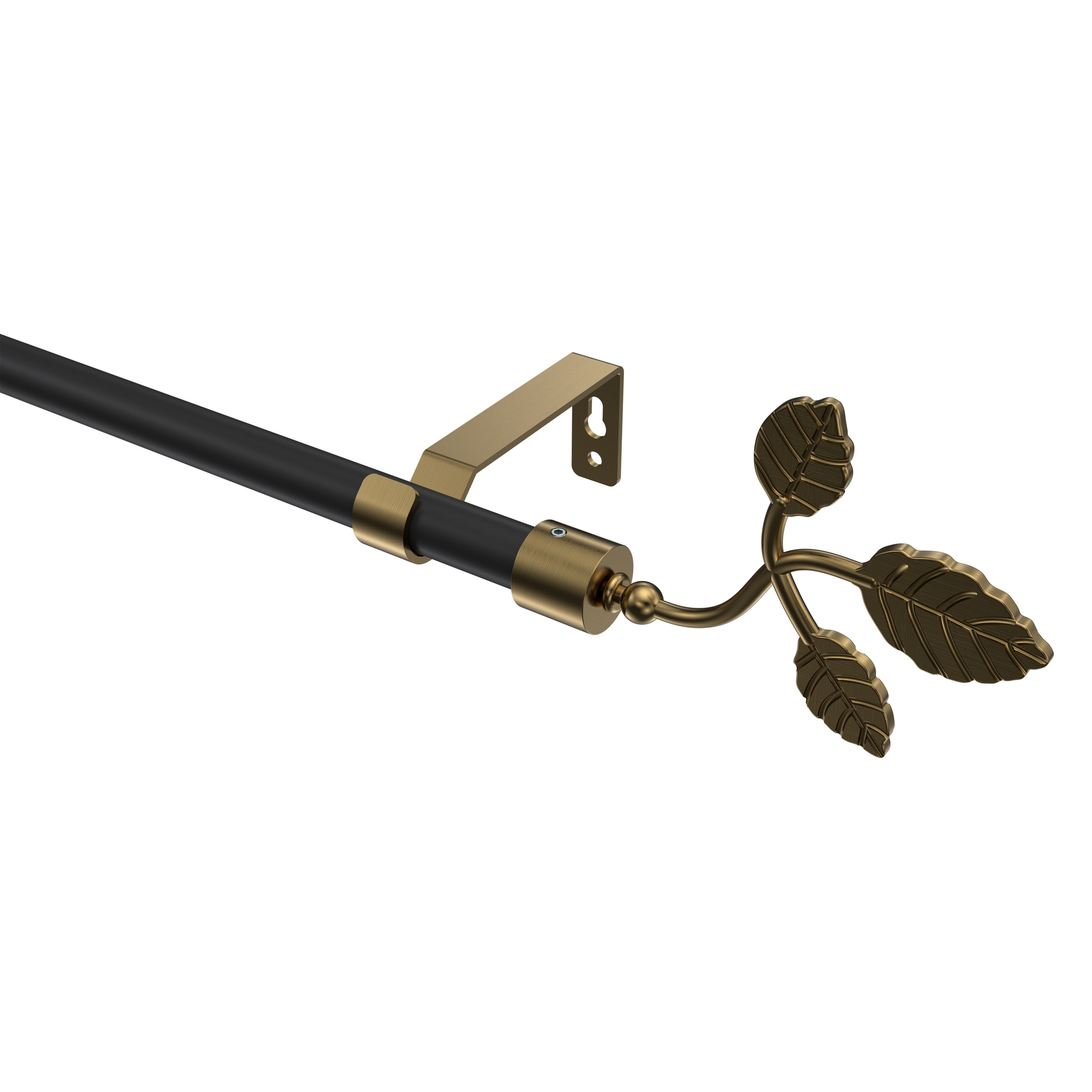 Vorhangstange Schwarz / Messing Antik, Metall 16 mm Ø Olymp Alessia