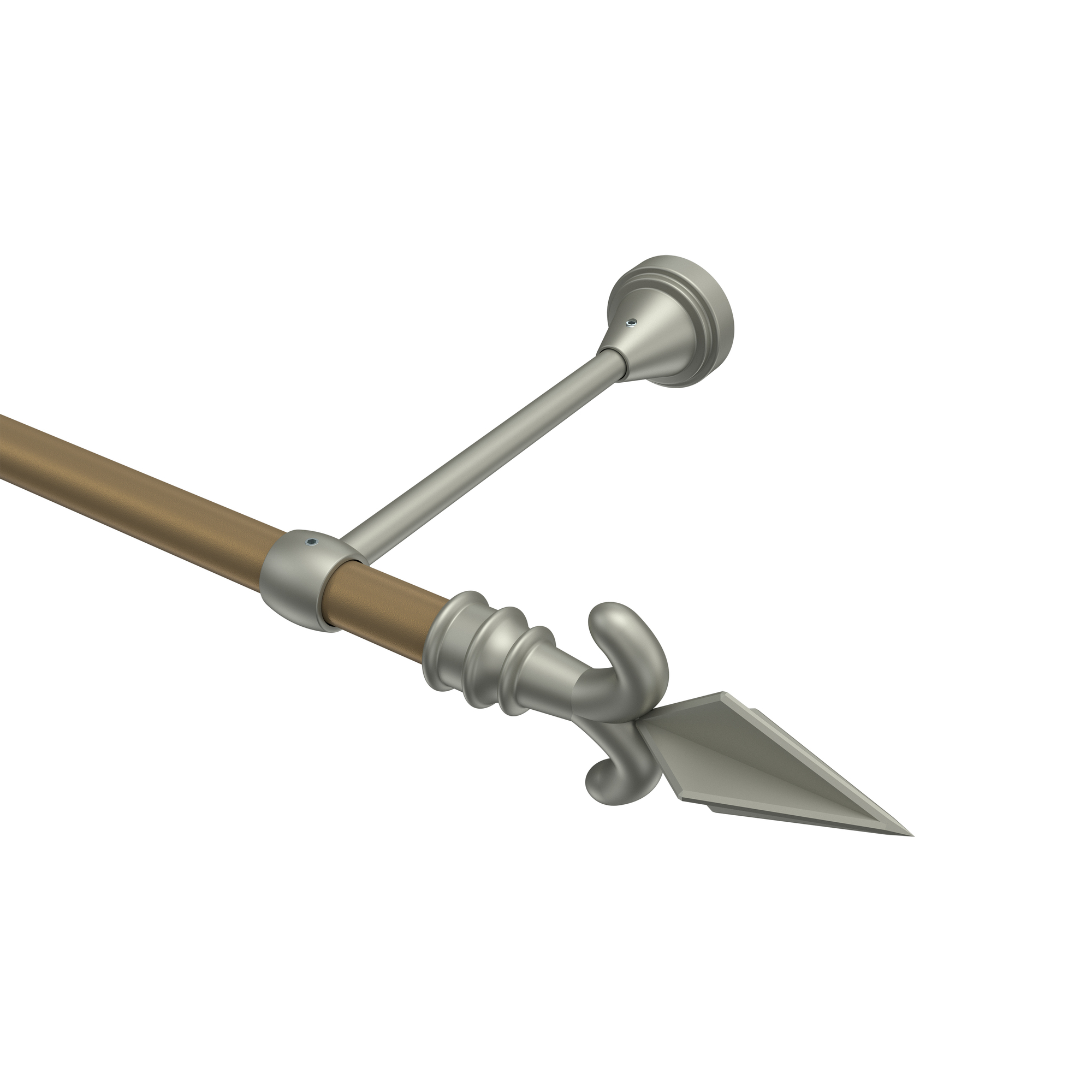 Gardinenstange Gold matt / Chrom matt, Metall 16 mm Ø Primus Matteo