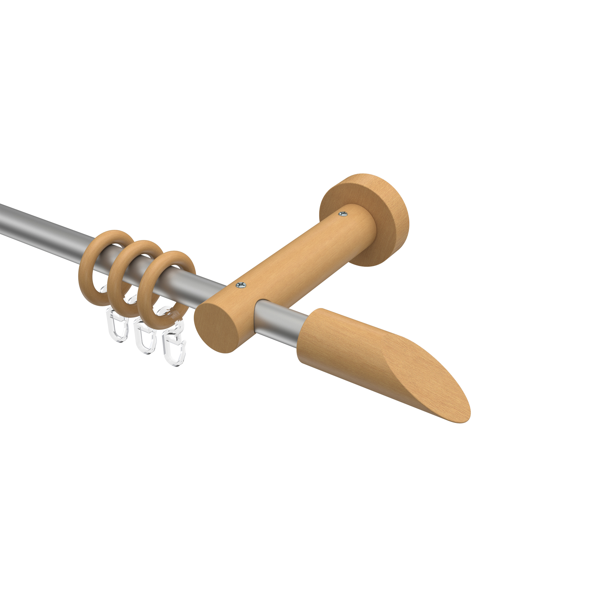 Silbergrau / Buche Gardinenstangen 16 mm Ø Adrian Franca