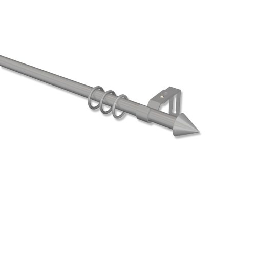 Vorhangstangen Metall / Kunststoff 16 mm Ø Silber-Grau Simpa Cone (Kegel)