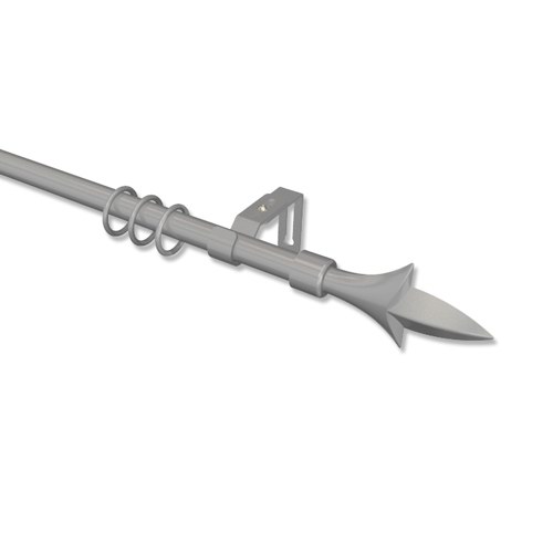 Gardinenstangen Metall / Kunststoff 16 mm Ø Silber-Grau Simpa Lily (Lilie)