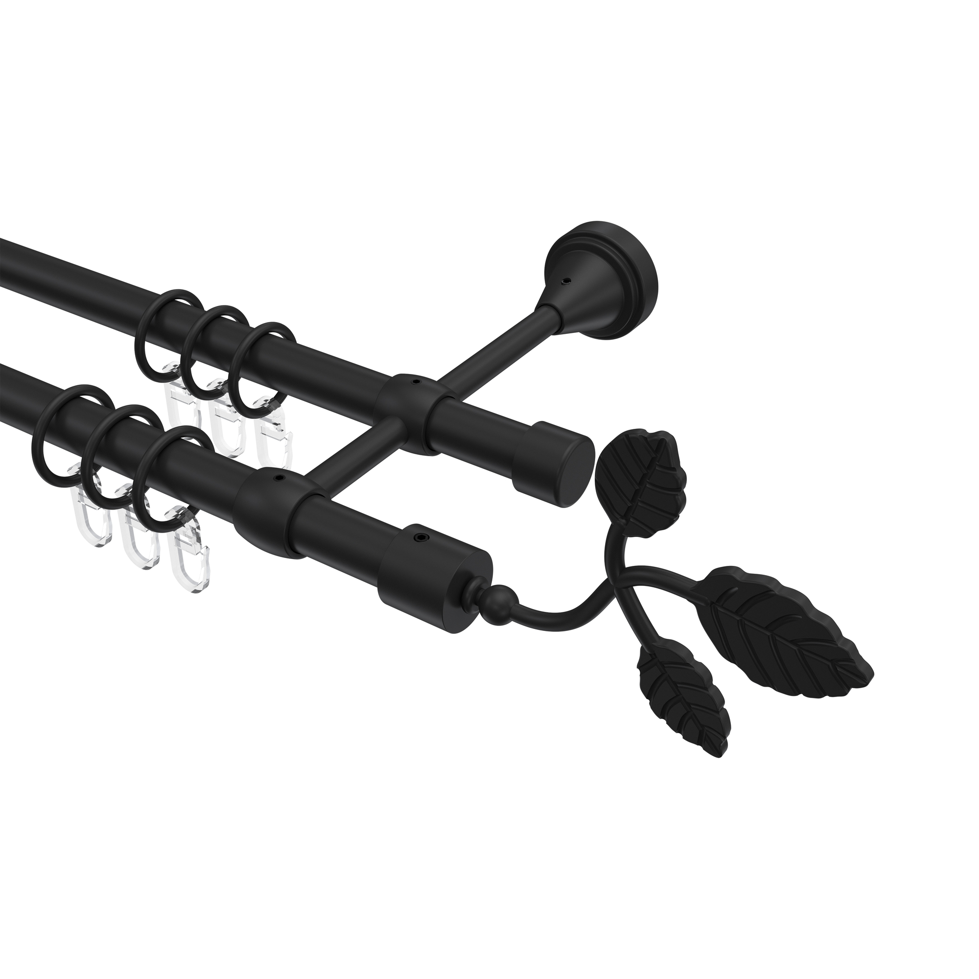 Metall Gardinenstange doppelläufig 16 mm Ø Primus Alessia Schwarz