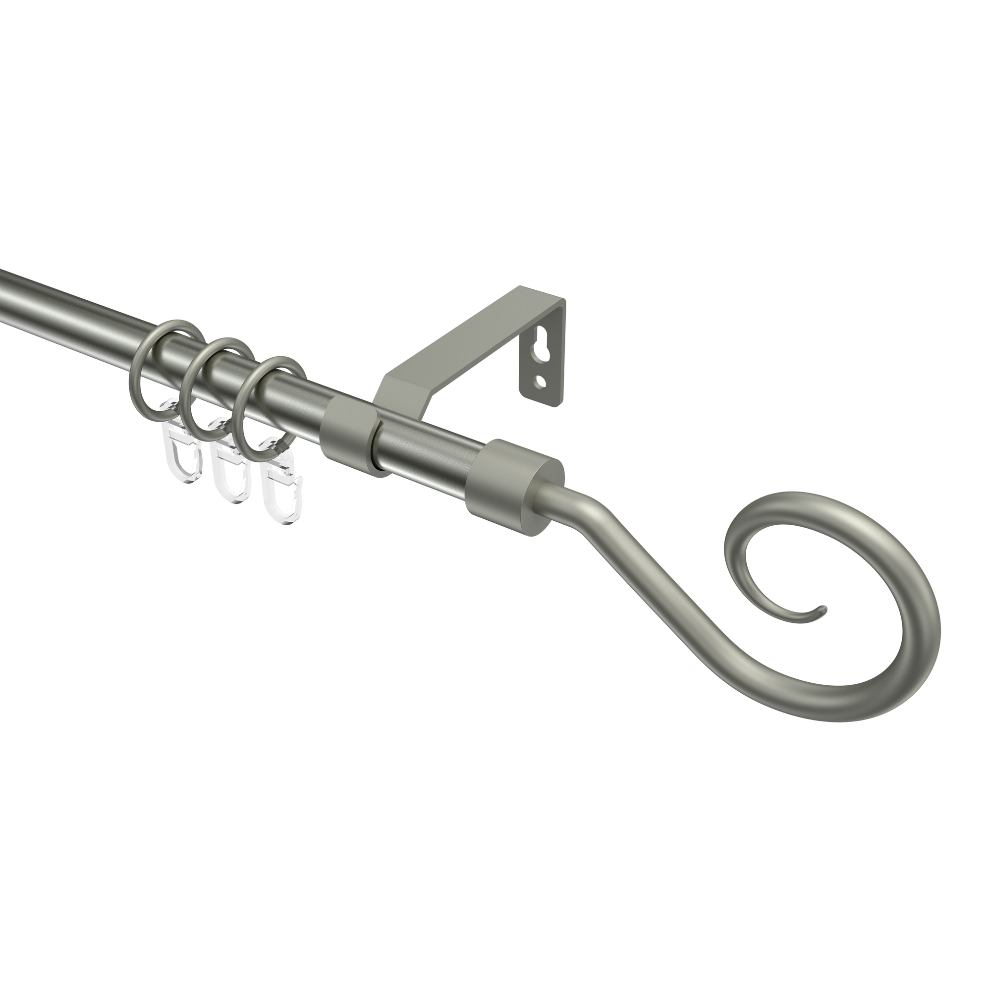 Gardinenstange Edelstahl-Optik / Chrom matt, Metall 16 mm Ø Olymp Allegra