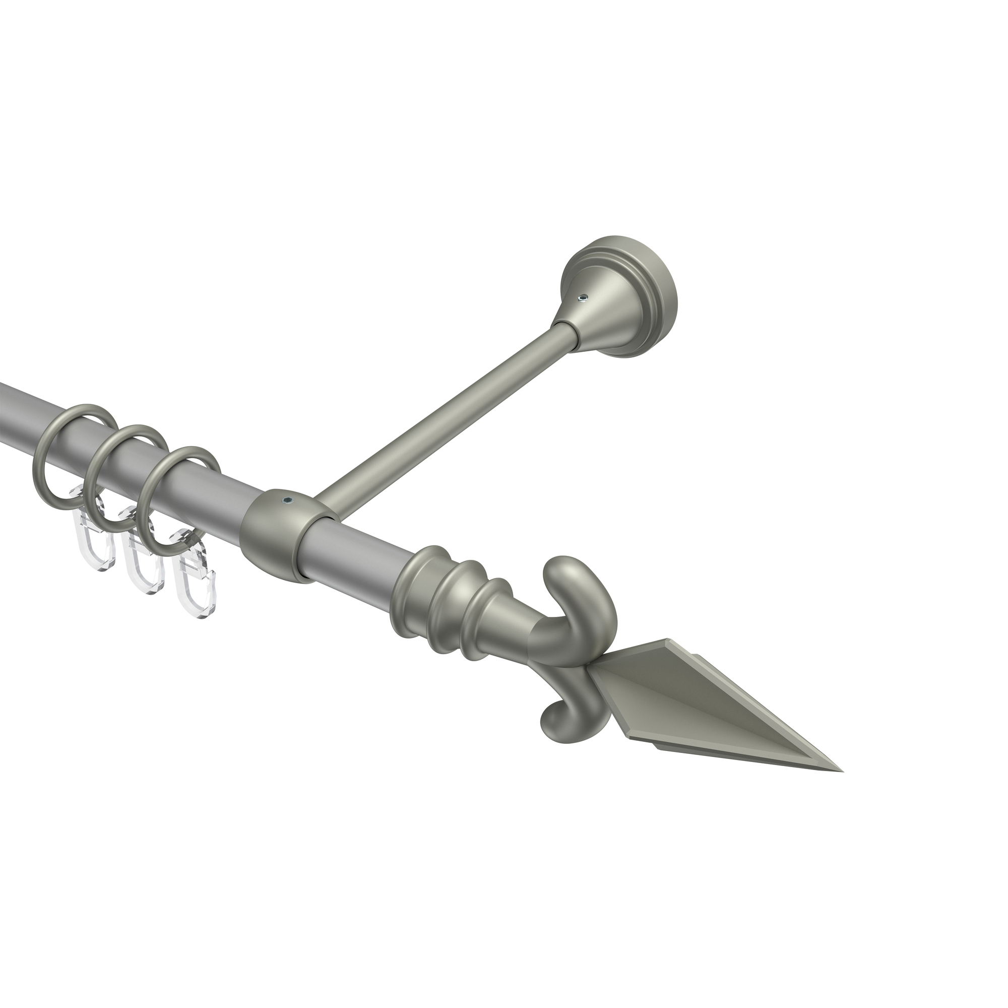 Vorhangstange Silbergrau / Chrom matt, Metall 16 mm Ø Primus Matteo