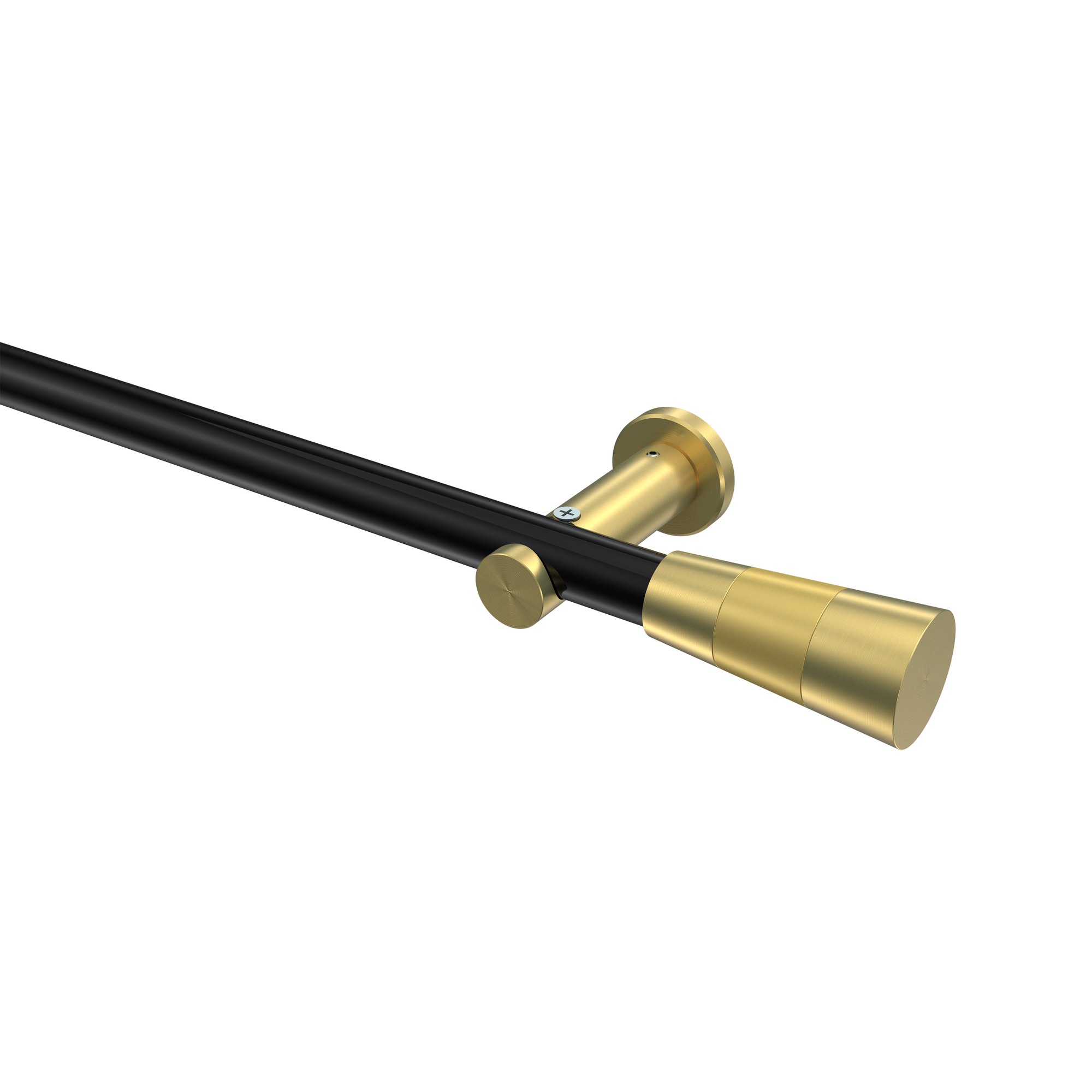 Gardinenstange Schwarz / Messing-Optik, Metall 20 mm Ø Platon Tanara