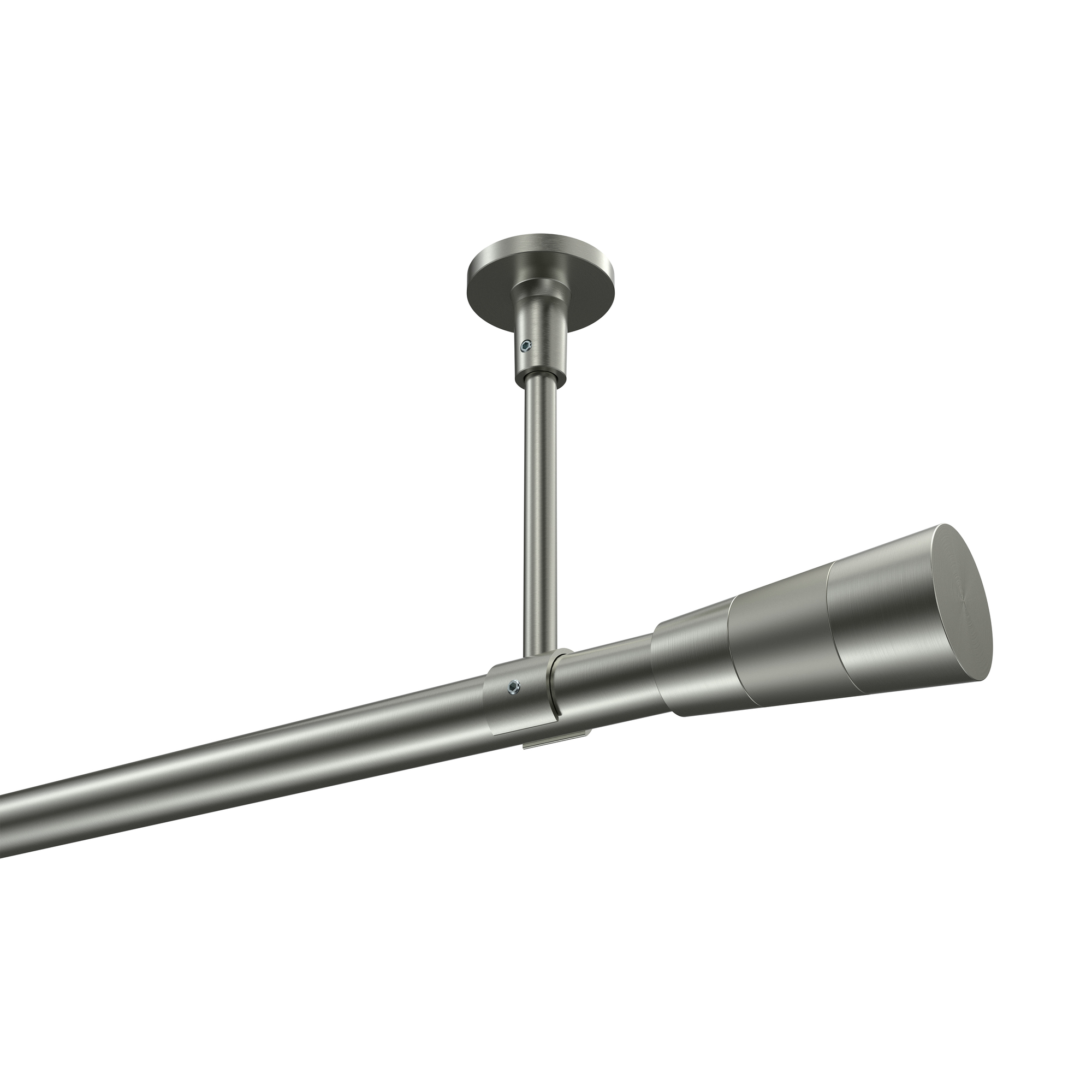 Vorhangstange (Deckenmontage) Edelstahl-Optik, Metall 20 mm Ø Sonette Tanara