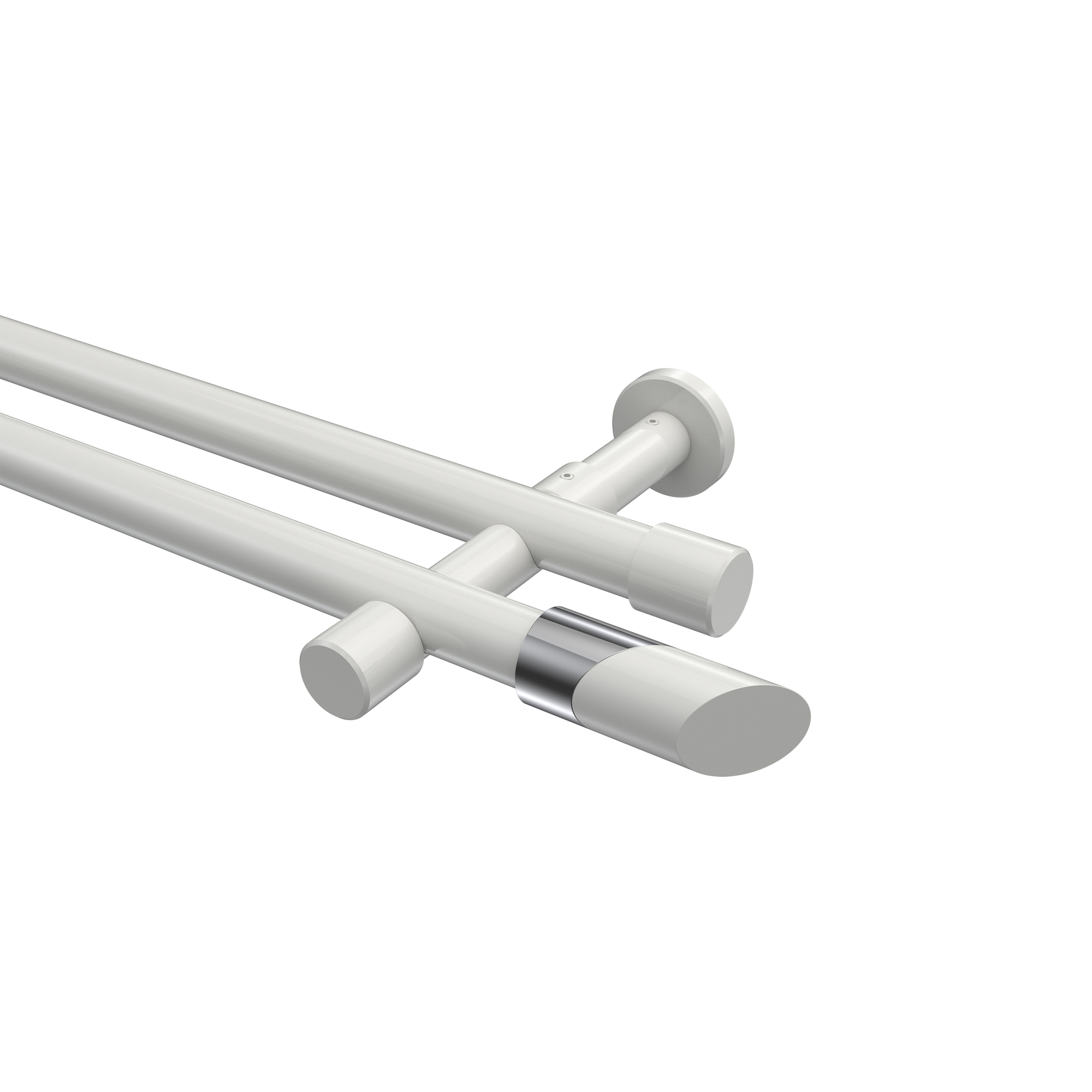 Vorhangstangen Weiß, Metall 20 mm Ø Prestige Verano, zweiläufig