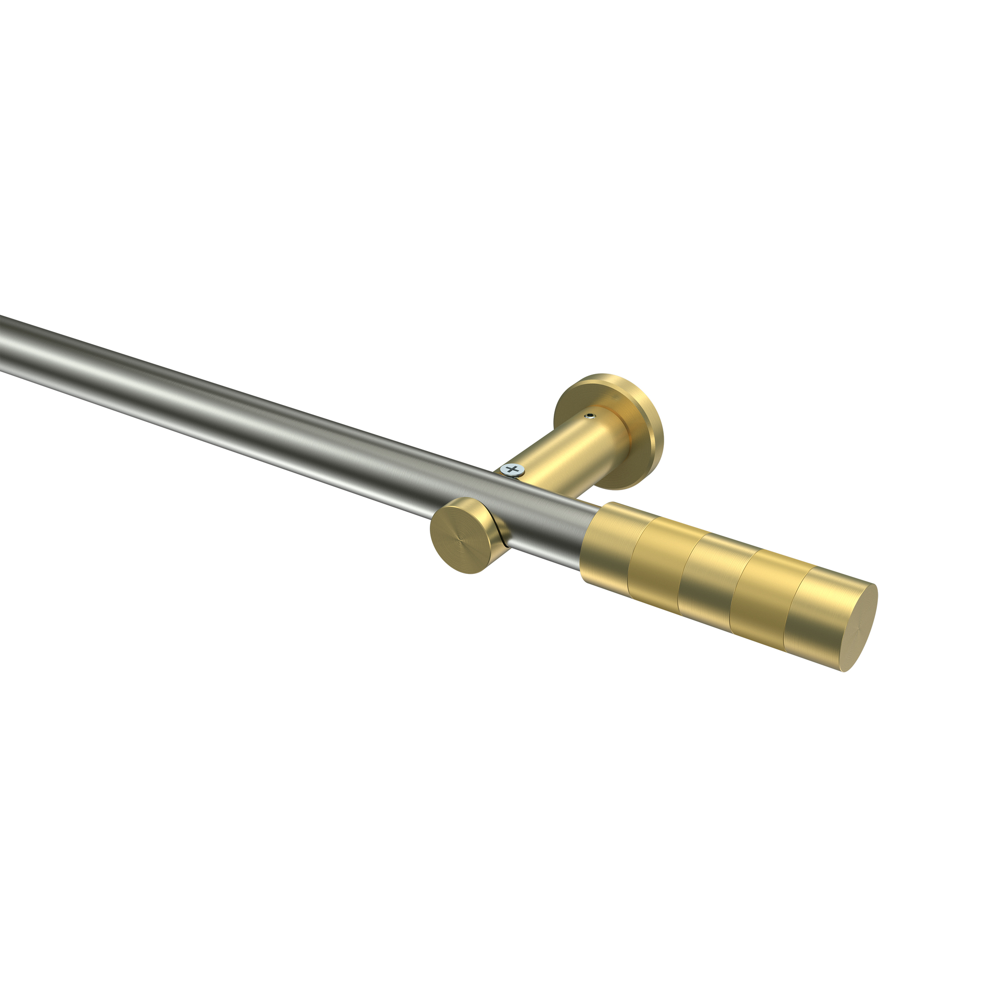 Gardinenstangen Edelstahl-Optik / Messing-Optik 20 mm Ø Platon Mavell