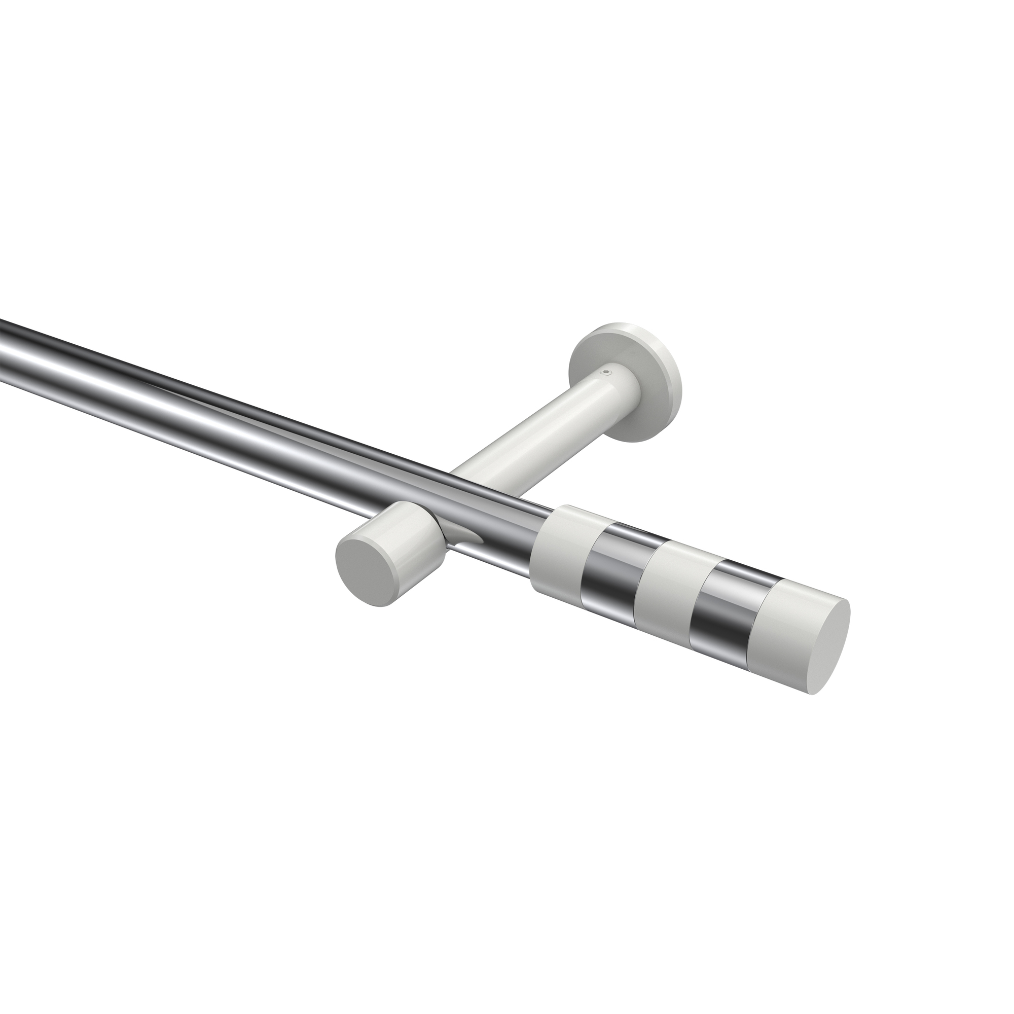 Vorhangstangen Chrom / Weiß, Metall 20 mm Ø Prestige Mavell