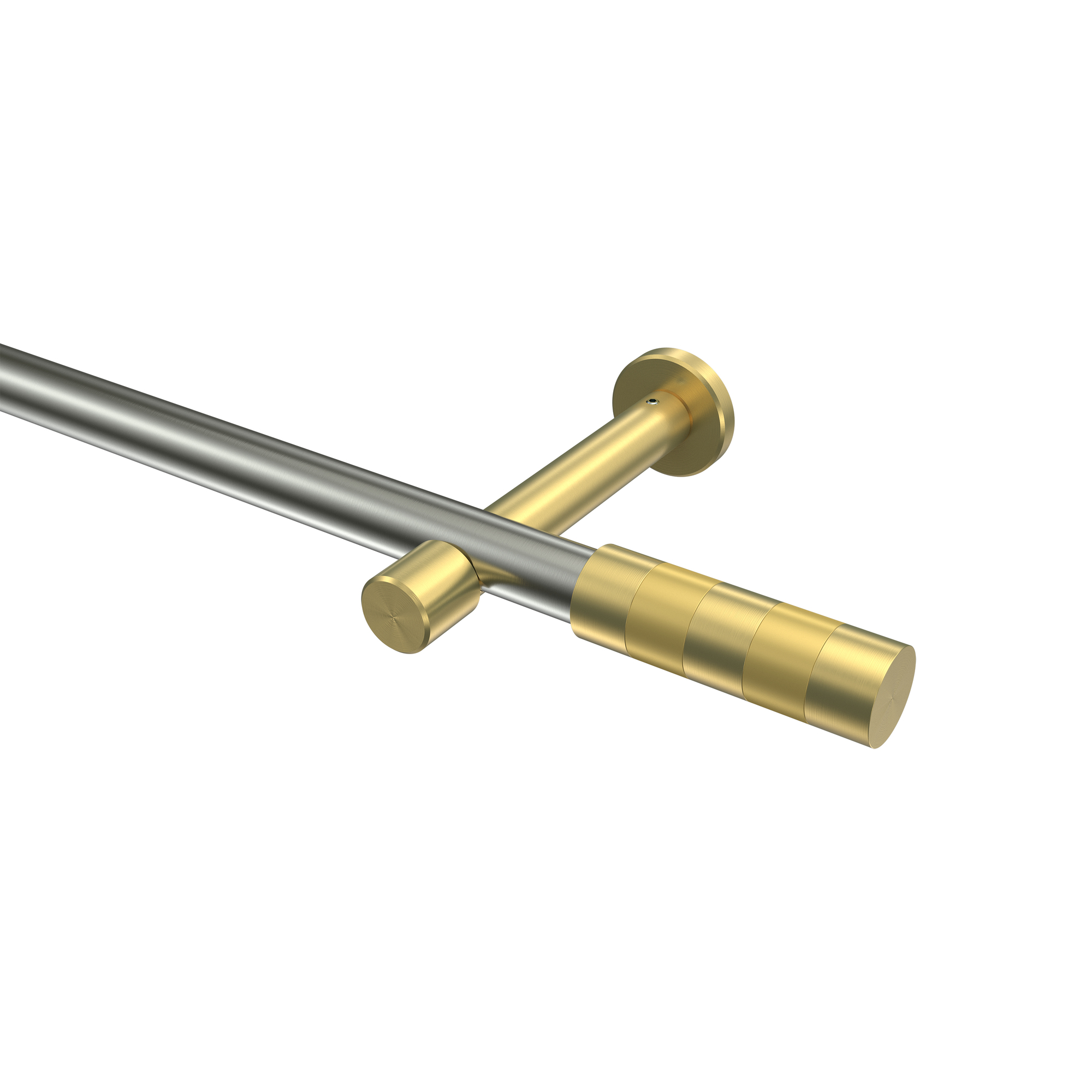 Gardinenstangen Edelstahl-Optik / Messing-Optik 20 mm Ø Prestige Mavell