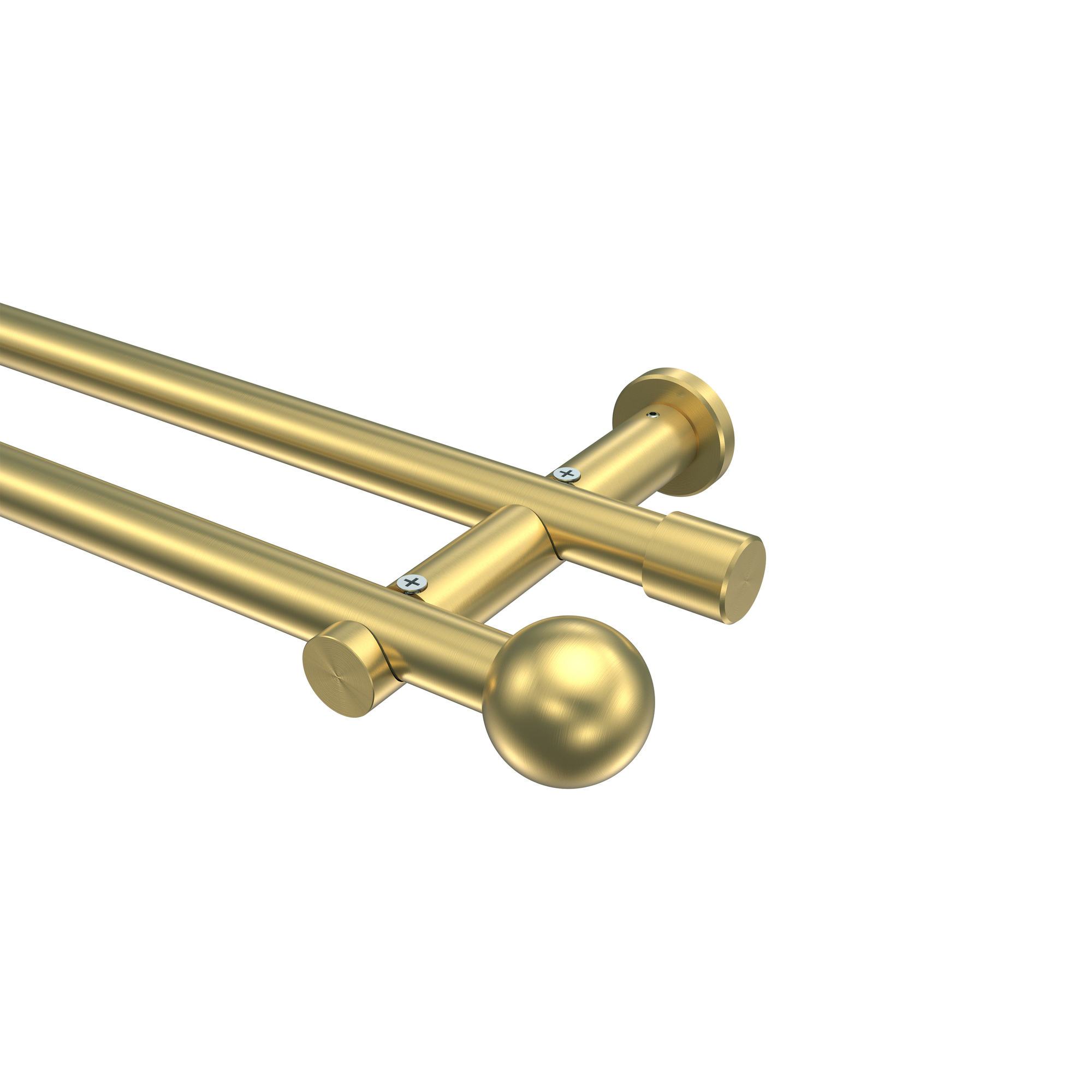 Gardinenstangen Messing-Optik 20 mm Ø Platon Luino, 2-läufig