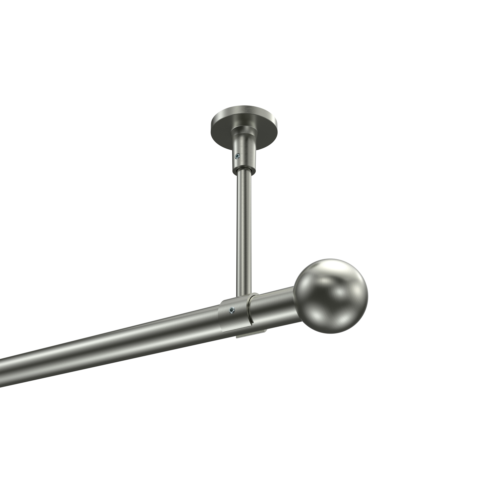 Gardinenstange (Deckenanbringung) Edelstahl-Optik, Metall 20 mm Ø Sonette Luino