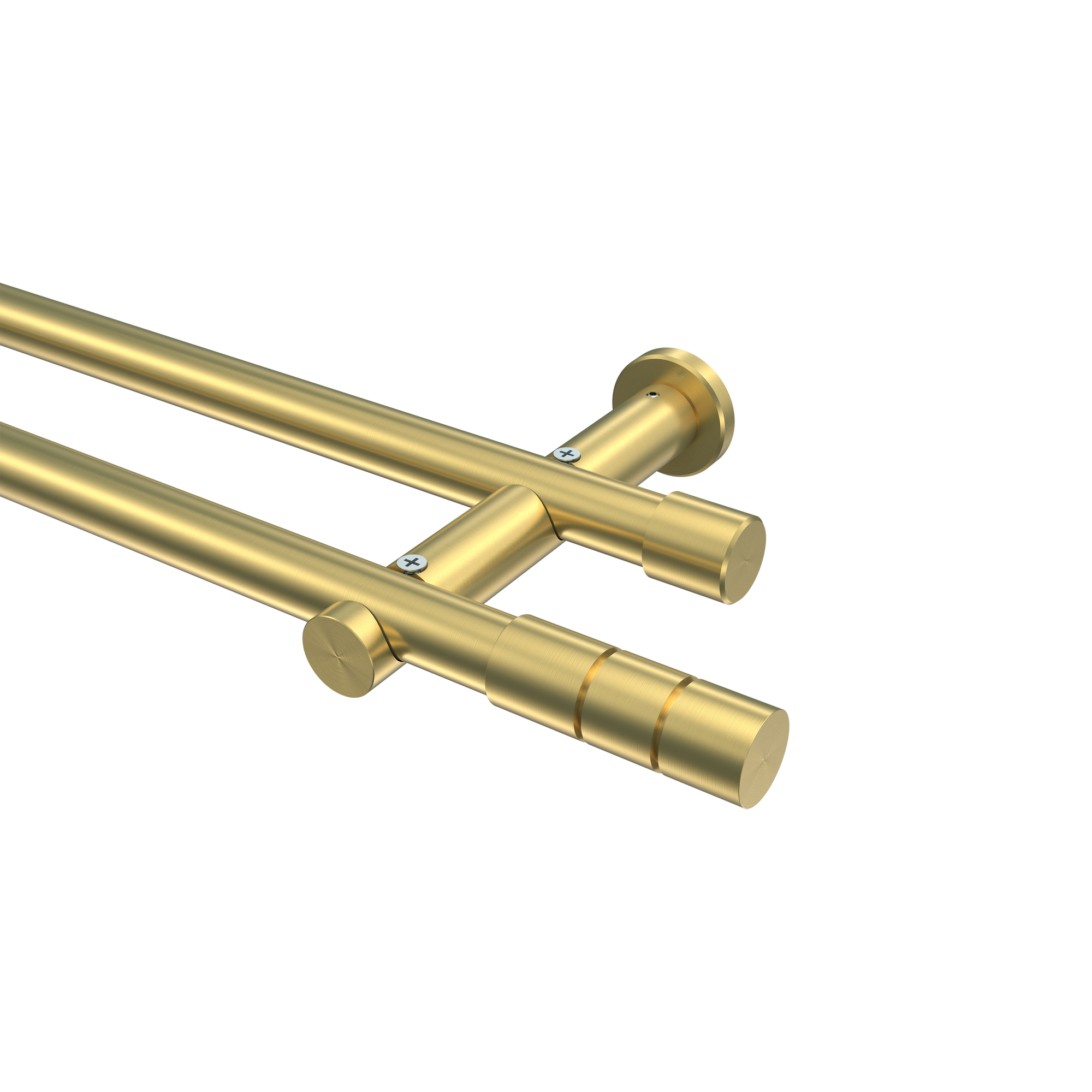 Gardinenstange Messing-Optik 20 mm Ø Platon Elanto, doppelläufig