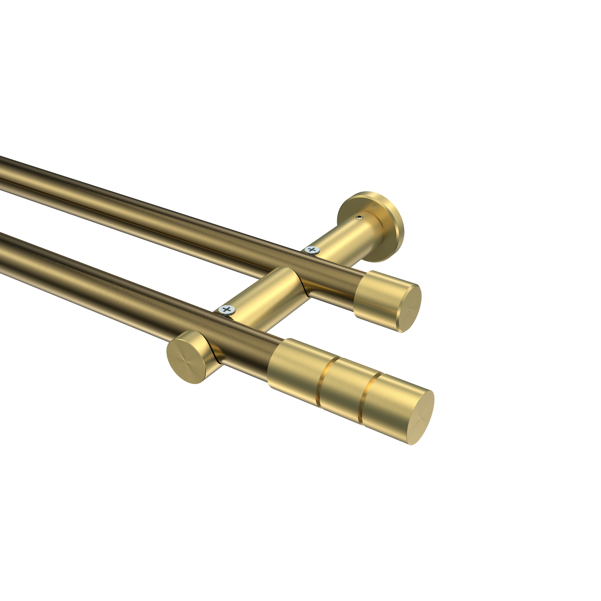 Gardinenstange Messing Antik / Messing-Optik, 2-läufig Metall 20 mm Ø Platon Elanto