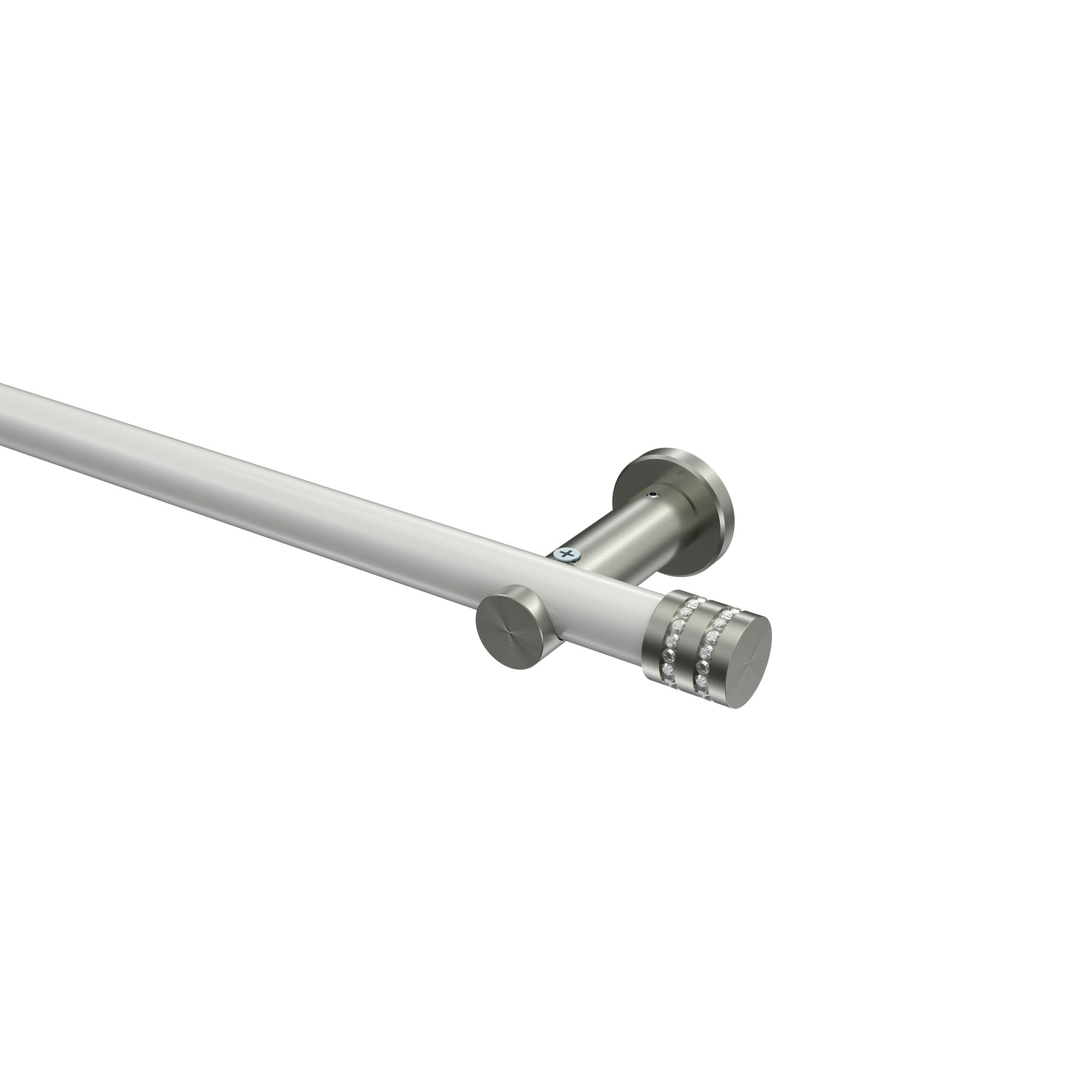 Vorhangstangen Weiß / Edelstahl-Optik, Metall 20 mm Ø Platon Estana