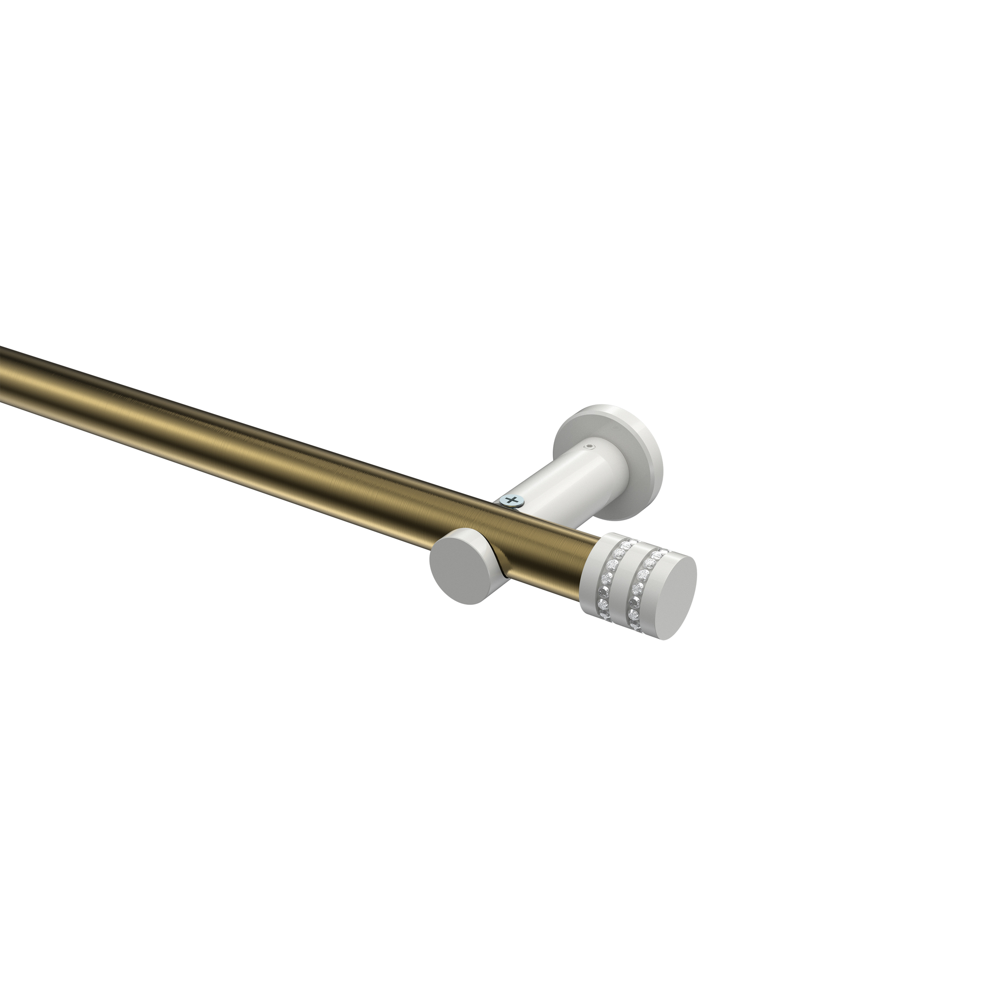 Vorhangstange Messing Antik / Weiß, Metall 20 mm Ø Platon Estana