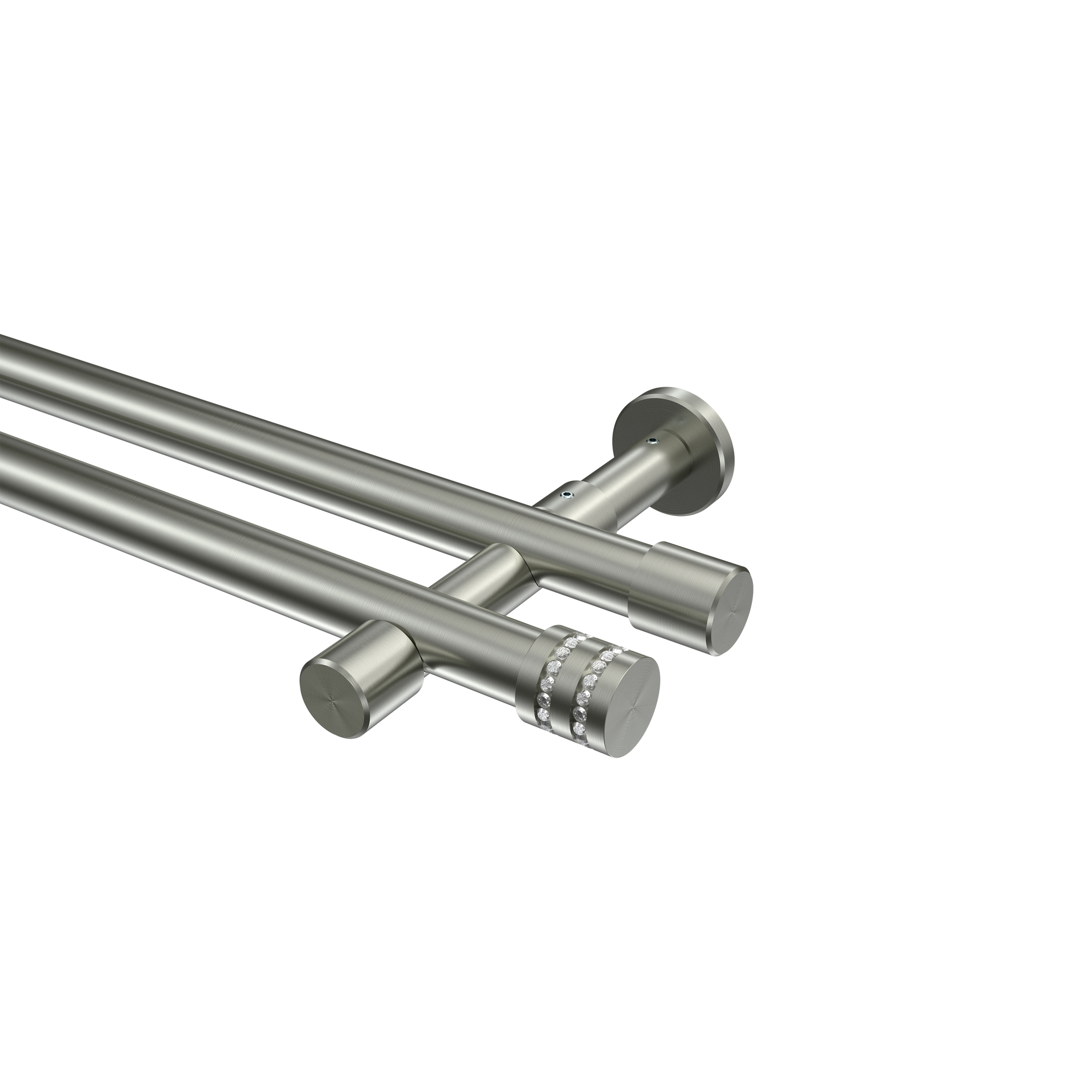 Gardinenstangen Edelstahl-Optik 20 mm Ø Prestige Estana, 2-läufig