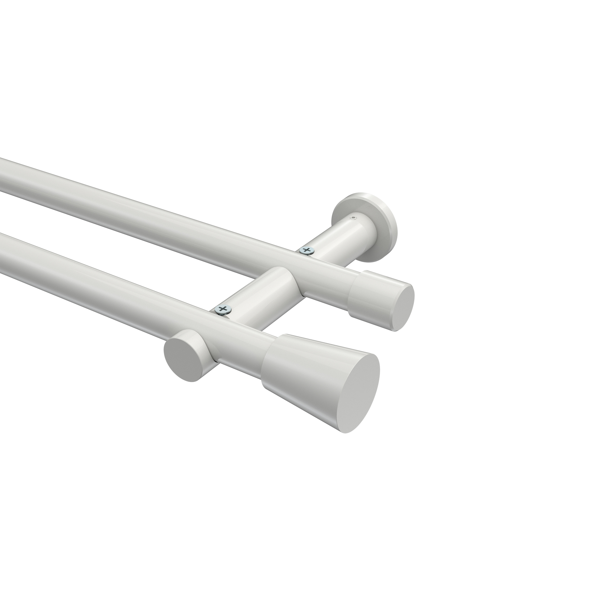 Gardinenstange Weiß, Metall 20 mm Ø Platon Sitra, 2-läufig