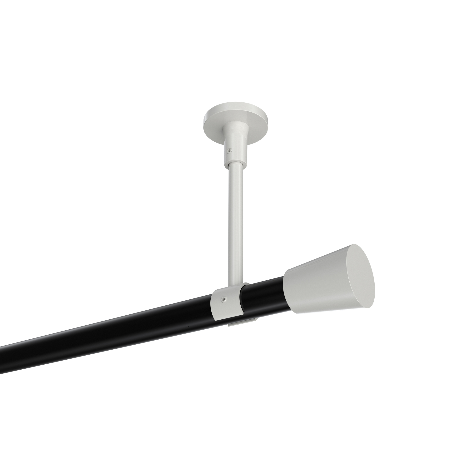 Gardinenstange (Deckenbefestigung) Schwarz / Weiß, Metall 20 mm Ø Sonette Sitra