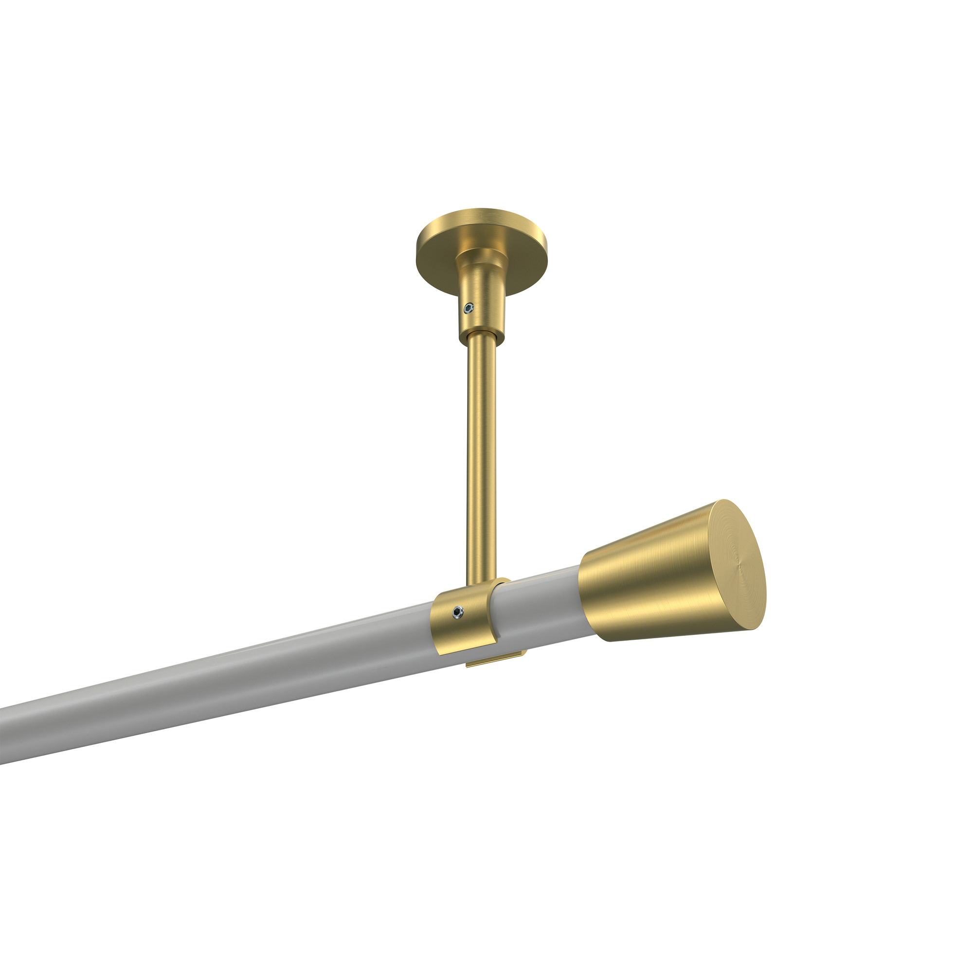 Vorhangstange (Deckenmontage) Weiß / Messing-Optik, Metall 20 mm Ø Sonette Sitra