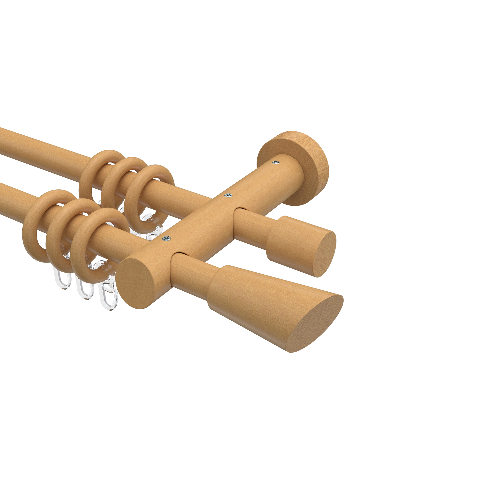Vorhangstangen Holz Buche lackiert 20 mm Ø doppelläufig Talena Bero