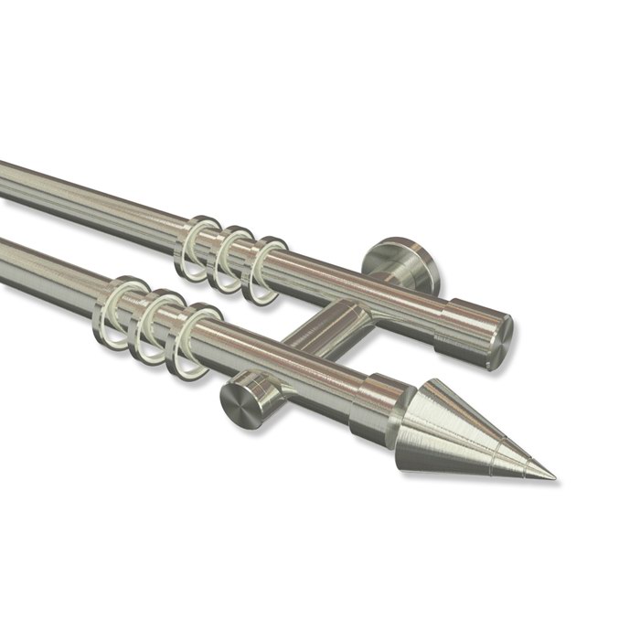 Edelstahl-Gardinenstange V2A doppelläufig 20 mm Perfecta Sophie
