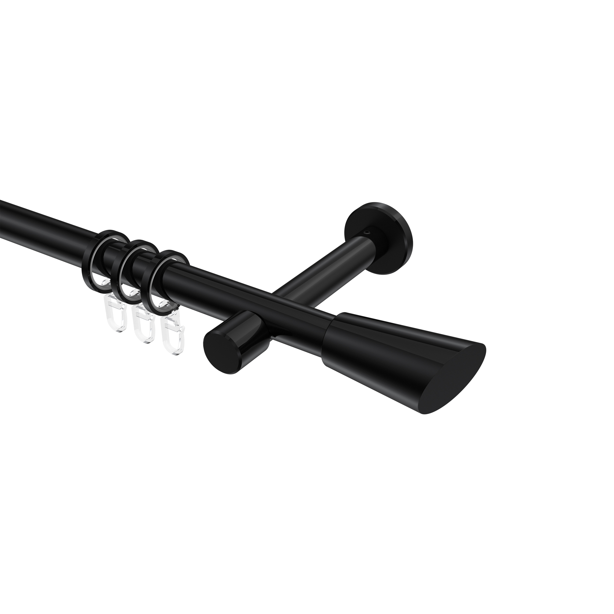 Vorhangstange Schwarz, Metall 20 mm Ø Prestige Bento