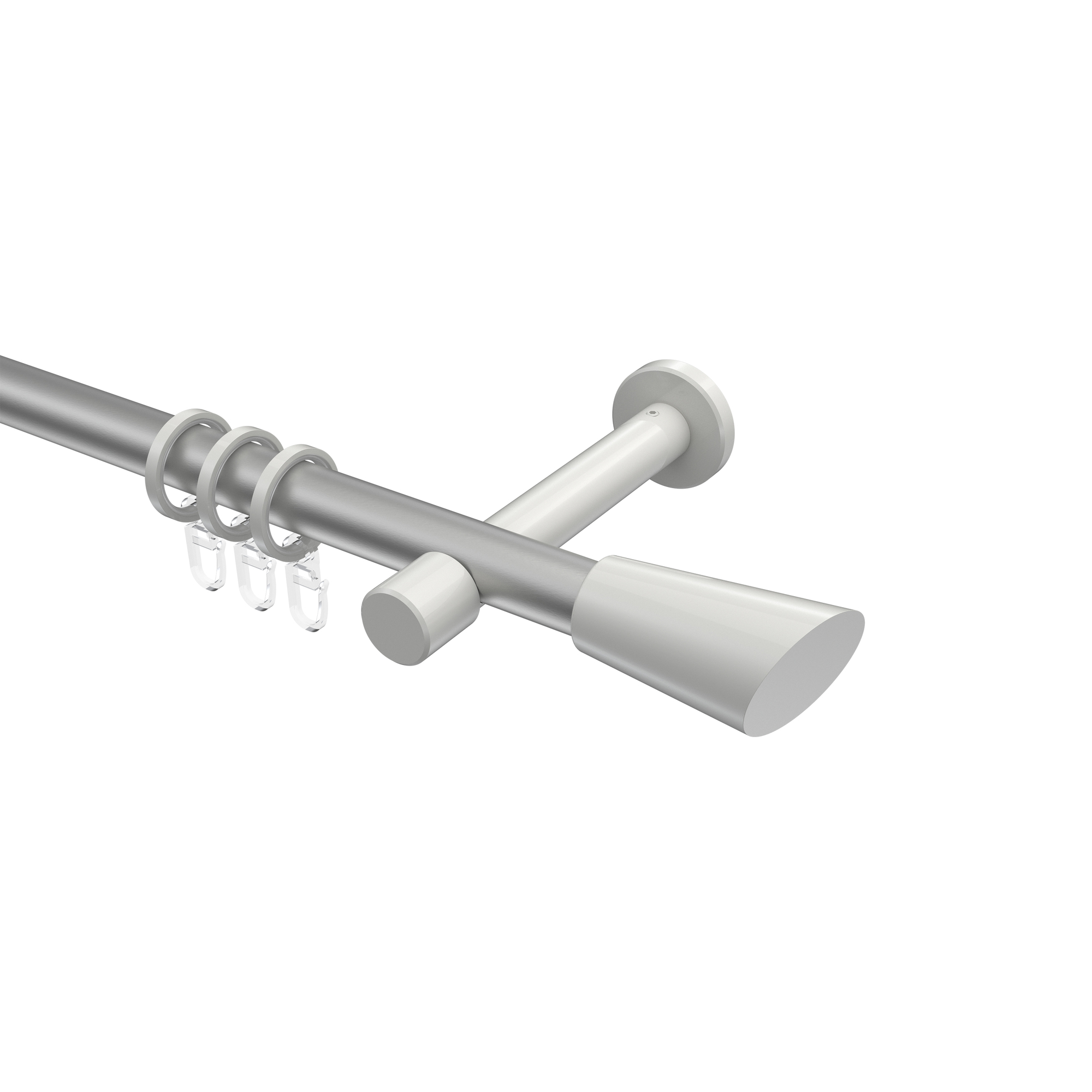 Stilgarnituren Silbergrau / Weiß, Metall 20 mm Ø Prestige Bento