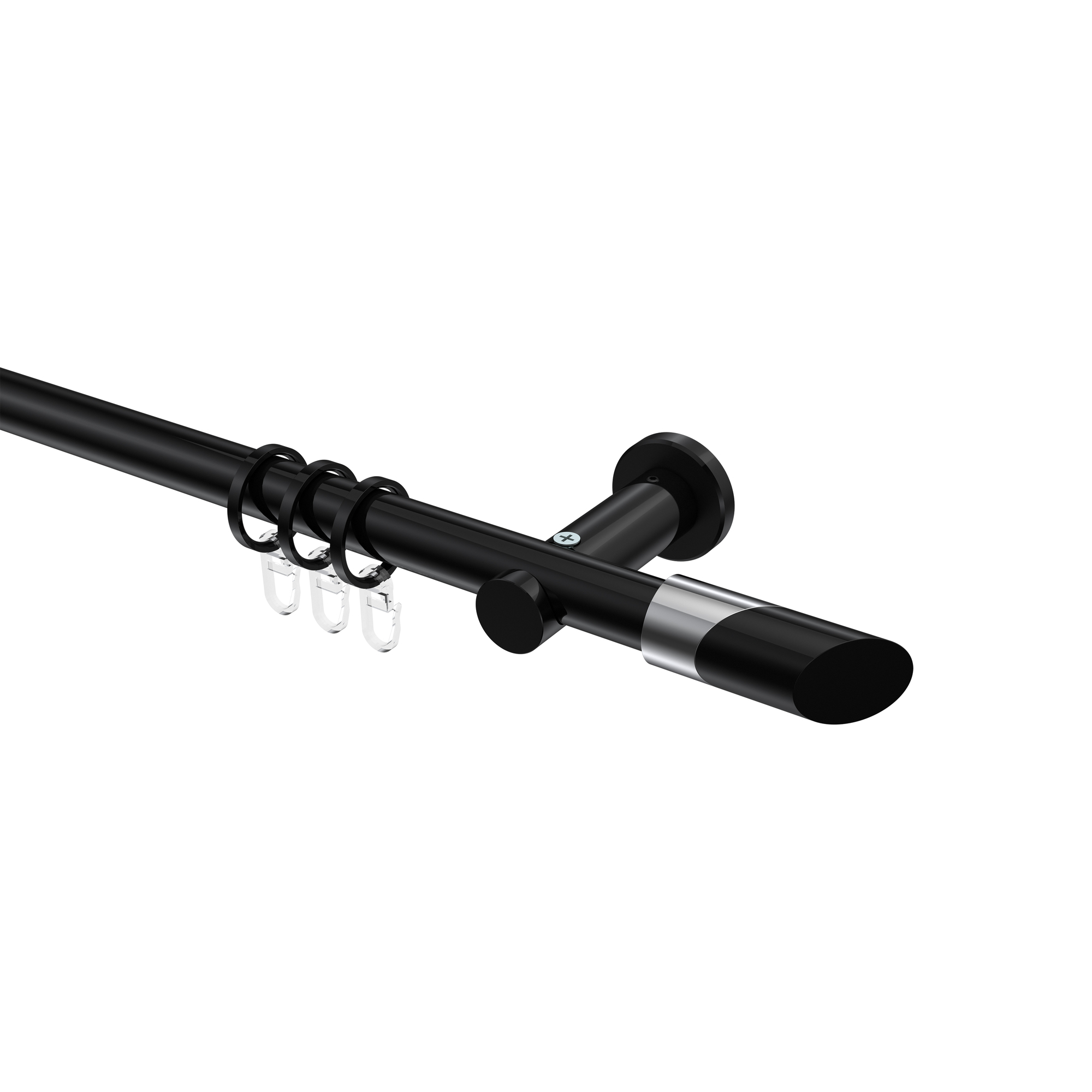 Gardinenstange Schwarz, Metall 20 mm Ø Platon Verano