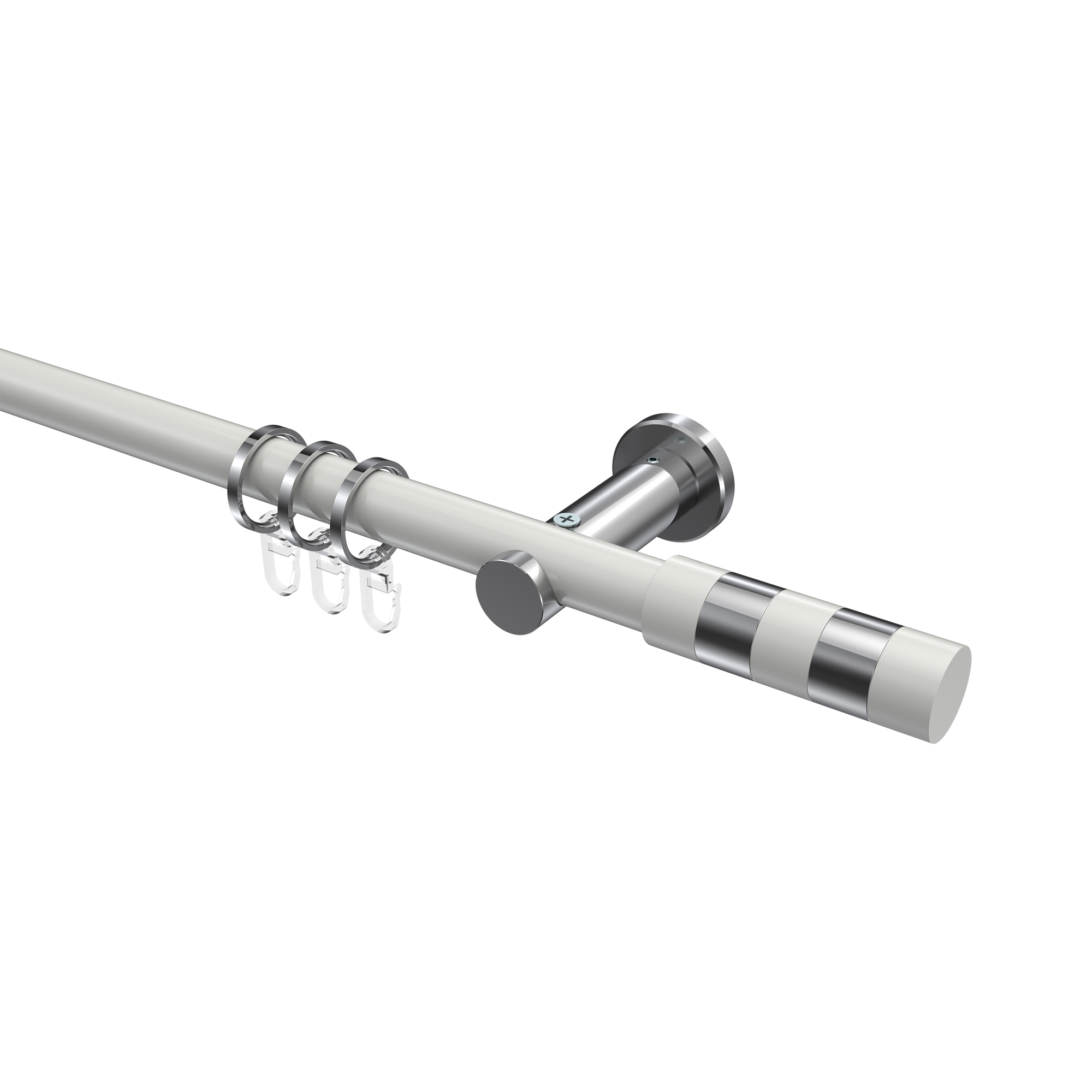 Vorhangstange Weiß / Chrom, Metall 20 mm Ø Platon Mavell