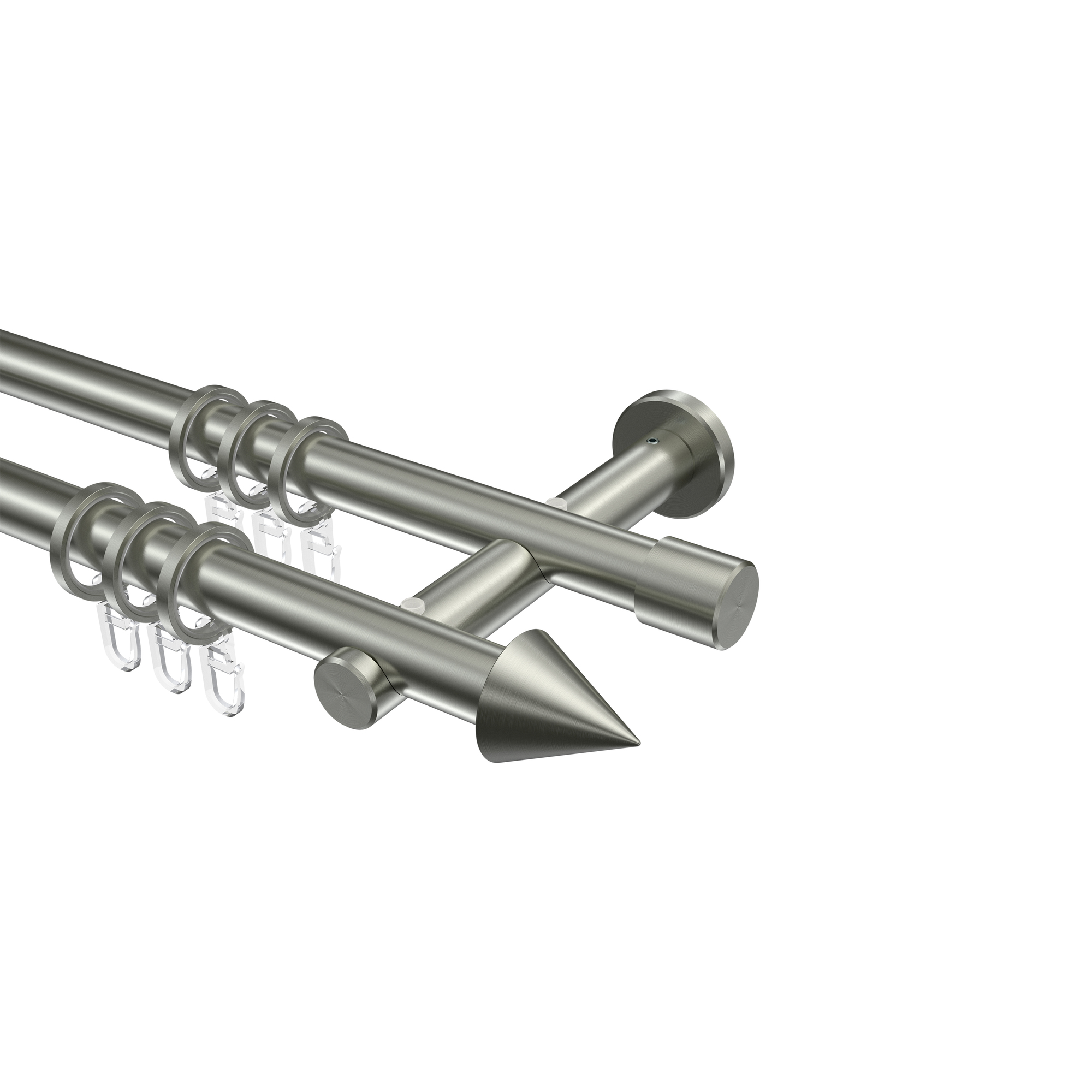 Gardinenstangen-Edelstahl V2A doppelläufig 20 mm Ø Trend Savio