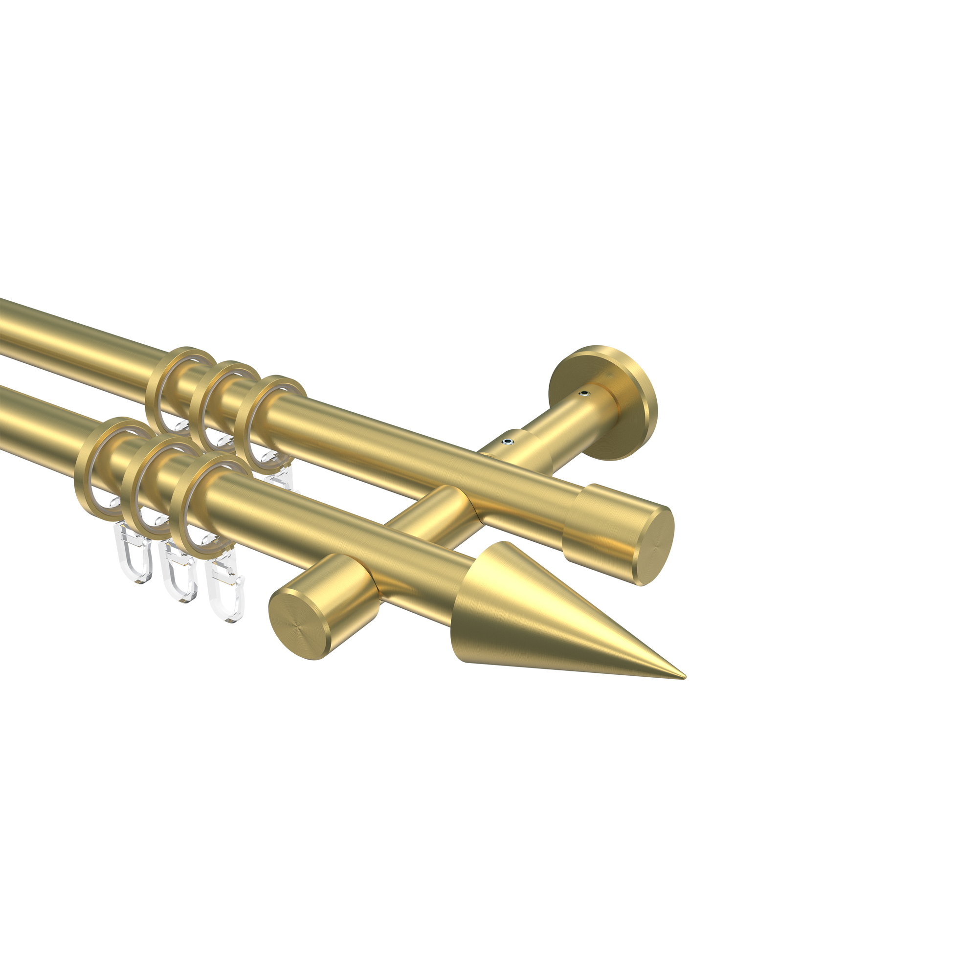 Gardinenstangen Messing-Optik 20 mm Ø Prestige Savio, zweiläufig