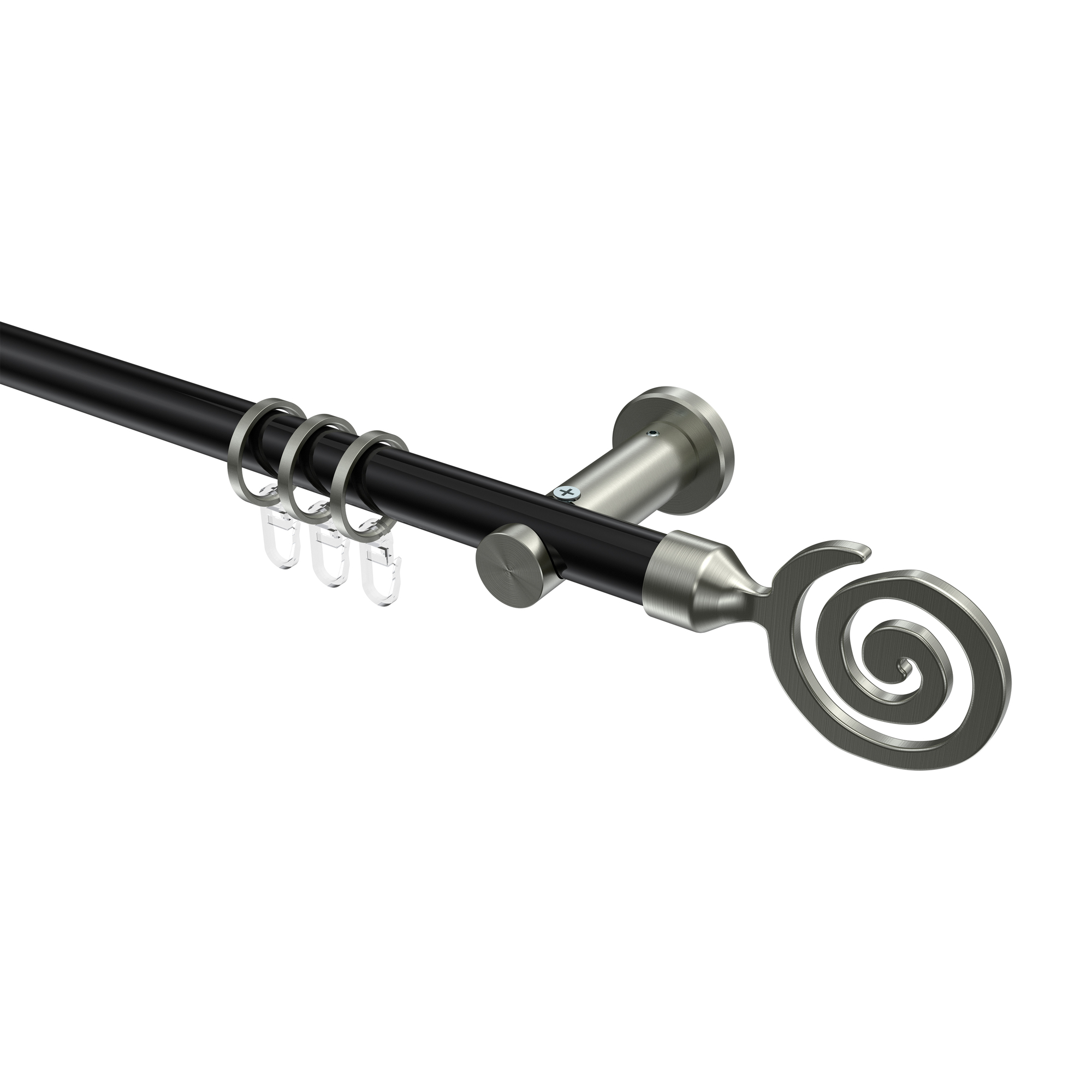 Stilgarnitur Schwarz / Edelstahl-Optik, Metall 20 mm Ø Platon Galaxa