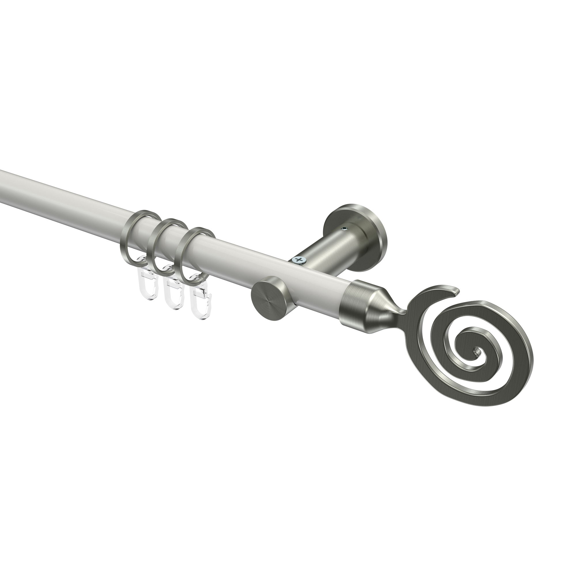 Gardinenstangen Weiß / Edelstahl-Optik, Metall 20 mm Ø Platon Galaxa