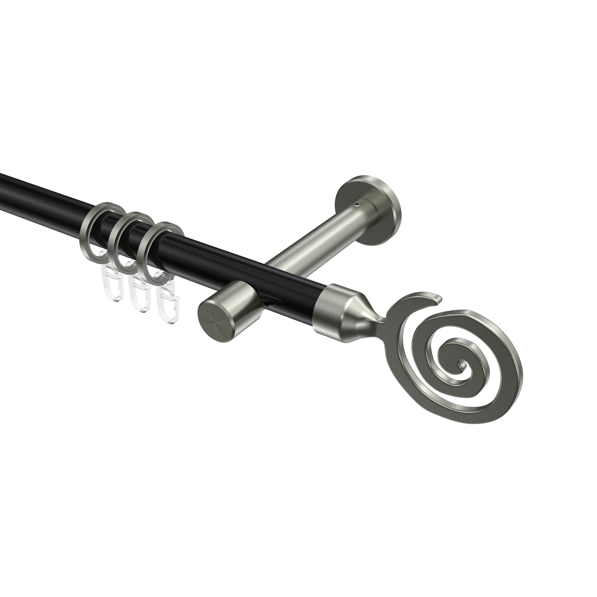 Stilgarnituren Schwarz / Edelstahl-Optik, Metall 20 mm Ø Prestige Galaxa